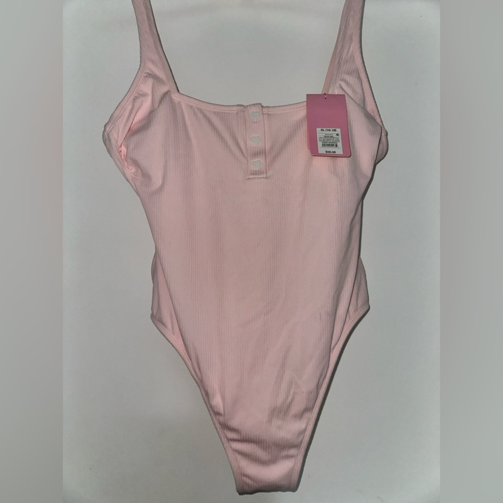 Youth Girls Size XL 16-18 Stoney Clover Lane Pink One Piece Swimsuit